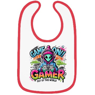 Discover Alien Gamer" - Sci-Fi Gaming Design Bibs