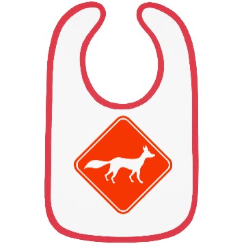 Discover Red Fox Info Sign Caution Danger Warning Zone Cool Bibs