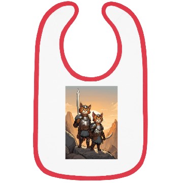 Discover Cat painting red black cat Bibs