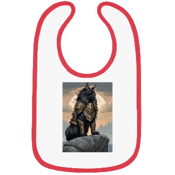 Discover Cat painting red black cat Bibs