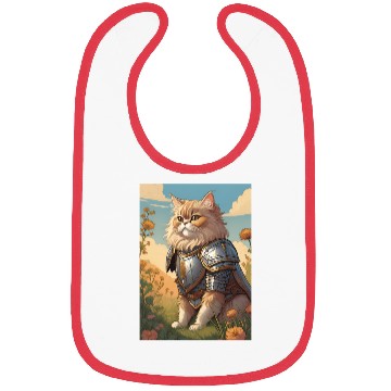 Discover Cat painting red black cat Bibs