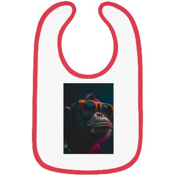 Discover Cool monkey with glasses. Funny animal art Bibs