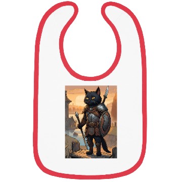Discover Cat painting red black cat Viking Bibs