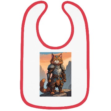 Discover Cat painting red black cat Bibs