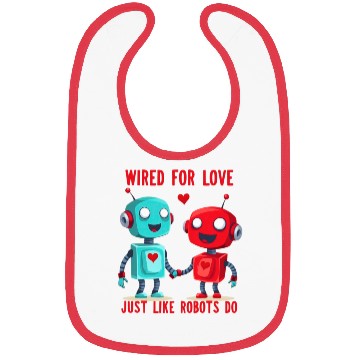 Discover Valentine's Day Gift: Two Robots in Love on Bella Bibs