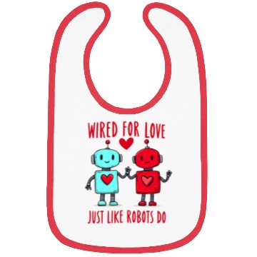 Discover Valentine's Day Gift: Two Robots in Love on Bella Bibs