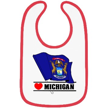 Discover Michigan flag heart 'MICHIGAN' Bibs