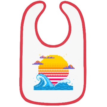 Discover Pixel Sunset Horizon Bibs