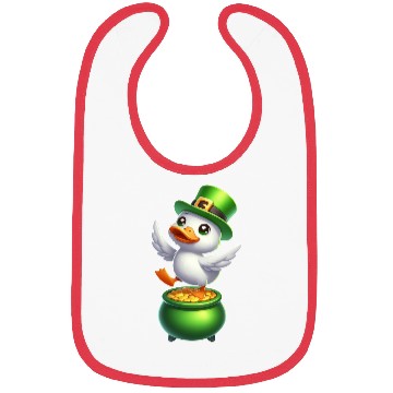 Discover Cute St. Patrick's Day Duck Top Hat Clover Bibs