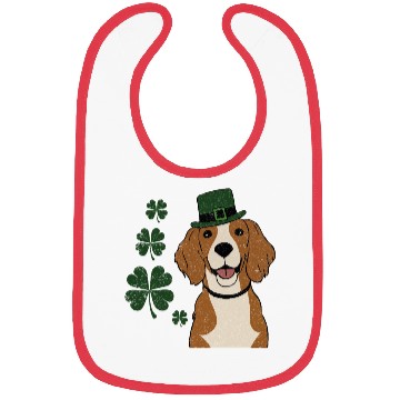 Discover Irish Setter and four leaf clover St Patrick's Day Bibs