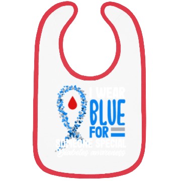 Discover Diabetes Type 1 Awareness Wear Blue Support Bibs