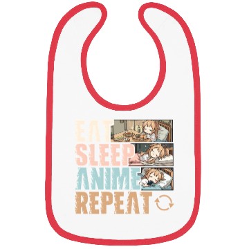 Discover Eat Sleep Anime Repeat Funny Otaku Bibs