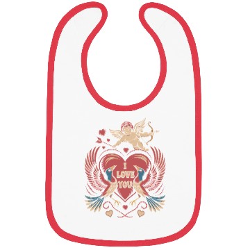 Discover Vintage Valentine I Love You Cupid Heart Design Bibs