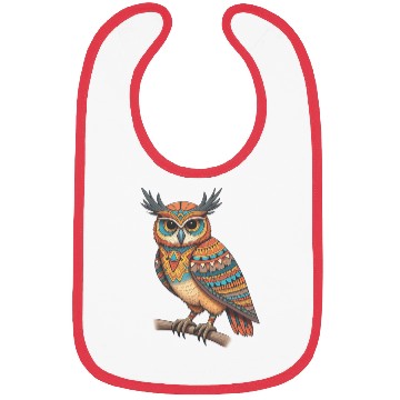 Discover aztec owl funny owl design for bird lovers Bibs