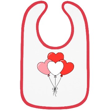 Discover Heart Balloon Cluster Illustration Bibs