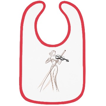 Discover Violin Girl One Line Drawing Bibs