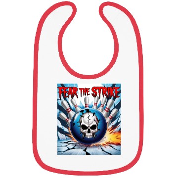 Discover Fear The Strike - Skull Bowling Explosion Art Bibs