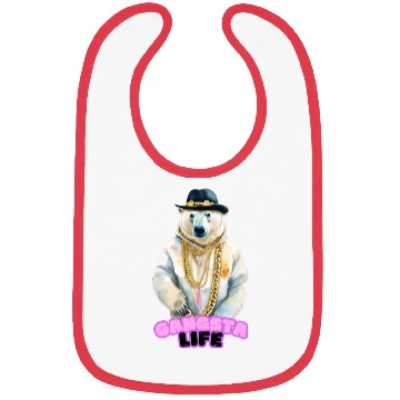 Discover Gangsta Life Polar Bear Bibs