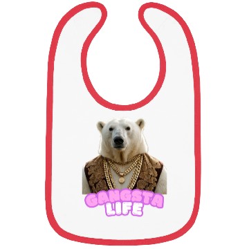 Discover Gangsta life polar bear 4 Bibs