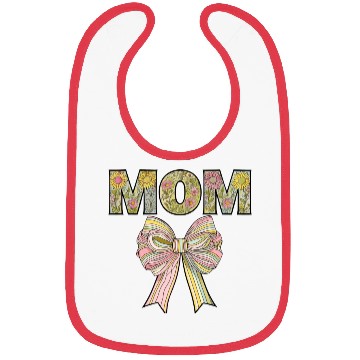 Discover Floral MOM Design with Pastel Ribbon Bow Bibs