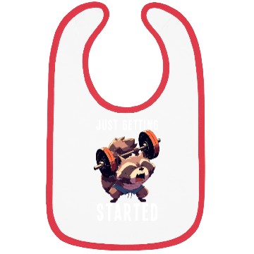 Discover Just Getting Started Raccoon Weightlifting Gym Bibs