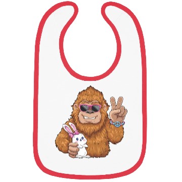 Discover Bigfoot And Bunny Happy Easter Funny Bibs