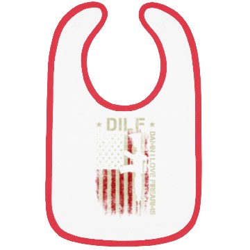 Discover DILF - Damn I Love Firearms Gun American Flag Bibs