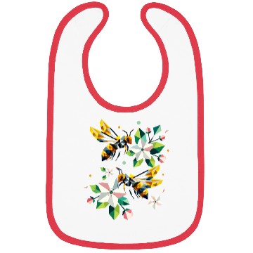 Discover Bees and apple blossoms in harmonious colors Bibs