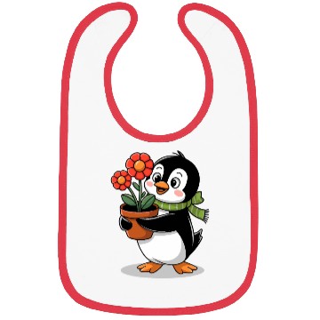 Discover Cute Penguin Gardener Garden Joyful Design Bibs