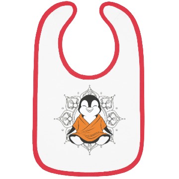 Discover Meditative Penguin in Zen Mandala Harmony Bibs