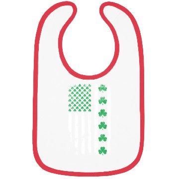 Discover American Flag with Shamrocks for St Patrick's Day Bibs
