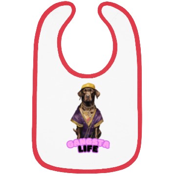 Discover Gangsta Life Chocolate Labrador Bibs