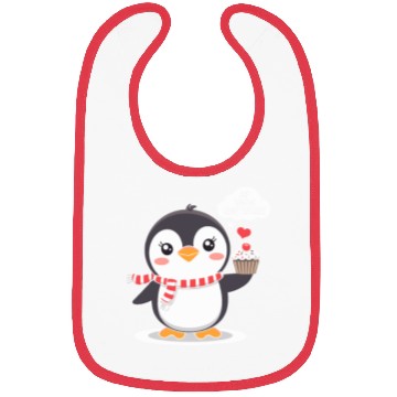Discover Penguin Thinking About Cupcakes Fun Animal Graphic Bibs