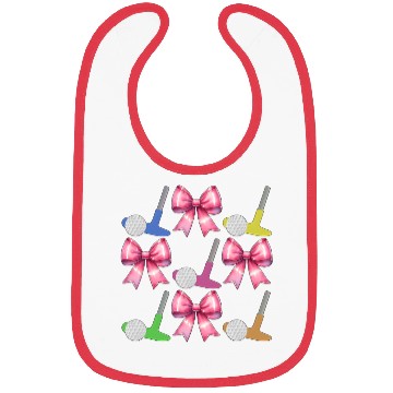 Discover Coquette Bow Mini Golf Golfer Mothers Day Bibs