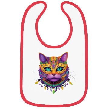Discover Cute Cat Mardi Gras Carnival Cat Lover Bibs