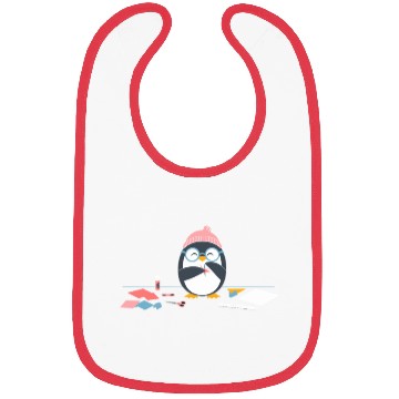 Discover Crafting Hobby Penguin with Scissors Relaxation Bibs