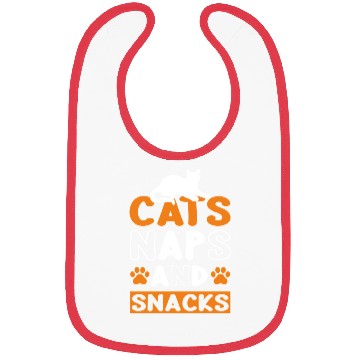 Discover Cats Naps and Snacks Design Bibs