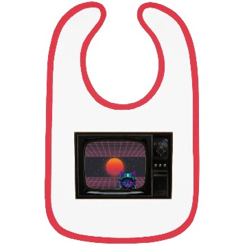 Discover Retro Cyberpunk Cat – Vaporwave Sci-Fi TV Art Bibs