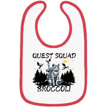 Discover Retro Quest Fantasy Squad Broccoli Funny Cat Lover Bibs