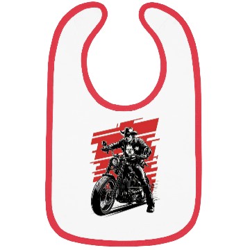Discover Sheriff Riding Motorcycle Illustration Bibs