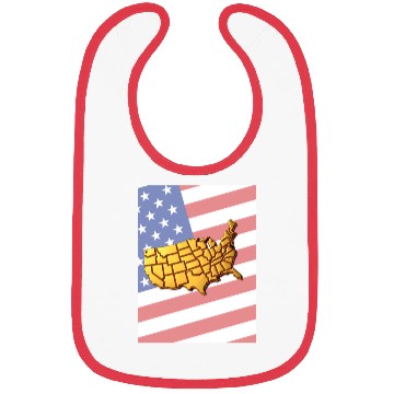 Discover USA Map with Flag in Background Bibs