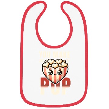 Discover You Make My Heart Pop Cute Popcorn Valentine's Day Bibs