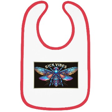 Discover Futuristic Cyberpunk Mecha Moth with Neon Wings Bibs