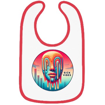 Discover Surreal Melting Face Psychedelic Art - Sick Vibes Bibs