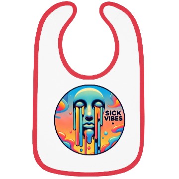 Discover Psychedelic Melting Face with Vibrant Neon Bibs