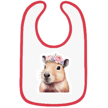 Discover Capybara with Flowers Bibs