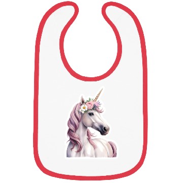 Discover unicorn with flowers Bibs