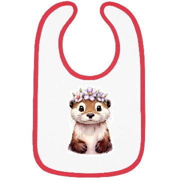 Discover Otter with flowers Bibs