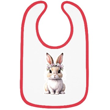 Discover rabbit with flower Bibs
