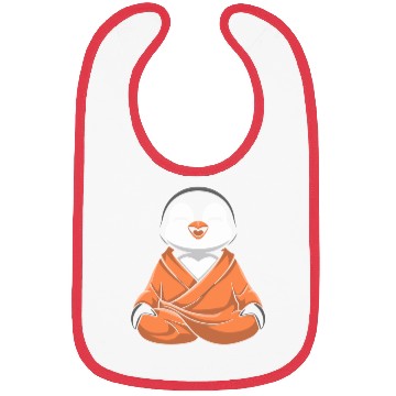 Discover Meditating Penguin in Zen Robe Serenity Bibs